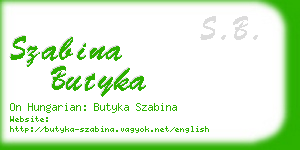 szabina butyka business card